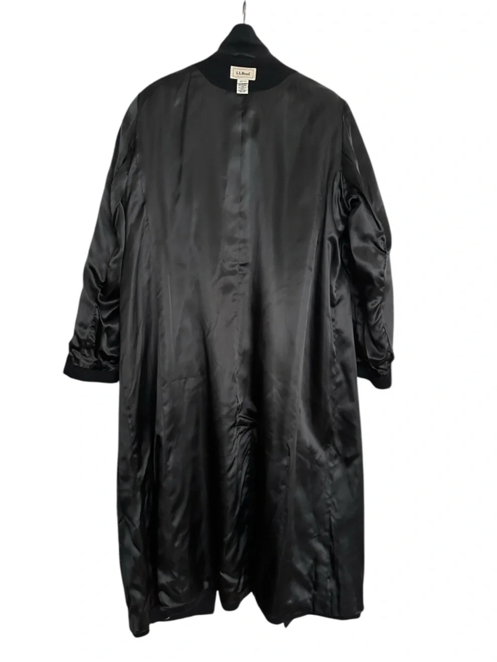 L.L.Bean Wool Cashmere Overcoat Black Long Minimalist Classic Quiet Luxury 2X - Picture 13 of 15